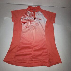 Louis Garneau Cycling Jersey Women's Size Medium LGA Armpit 17" 1/4 zip SS